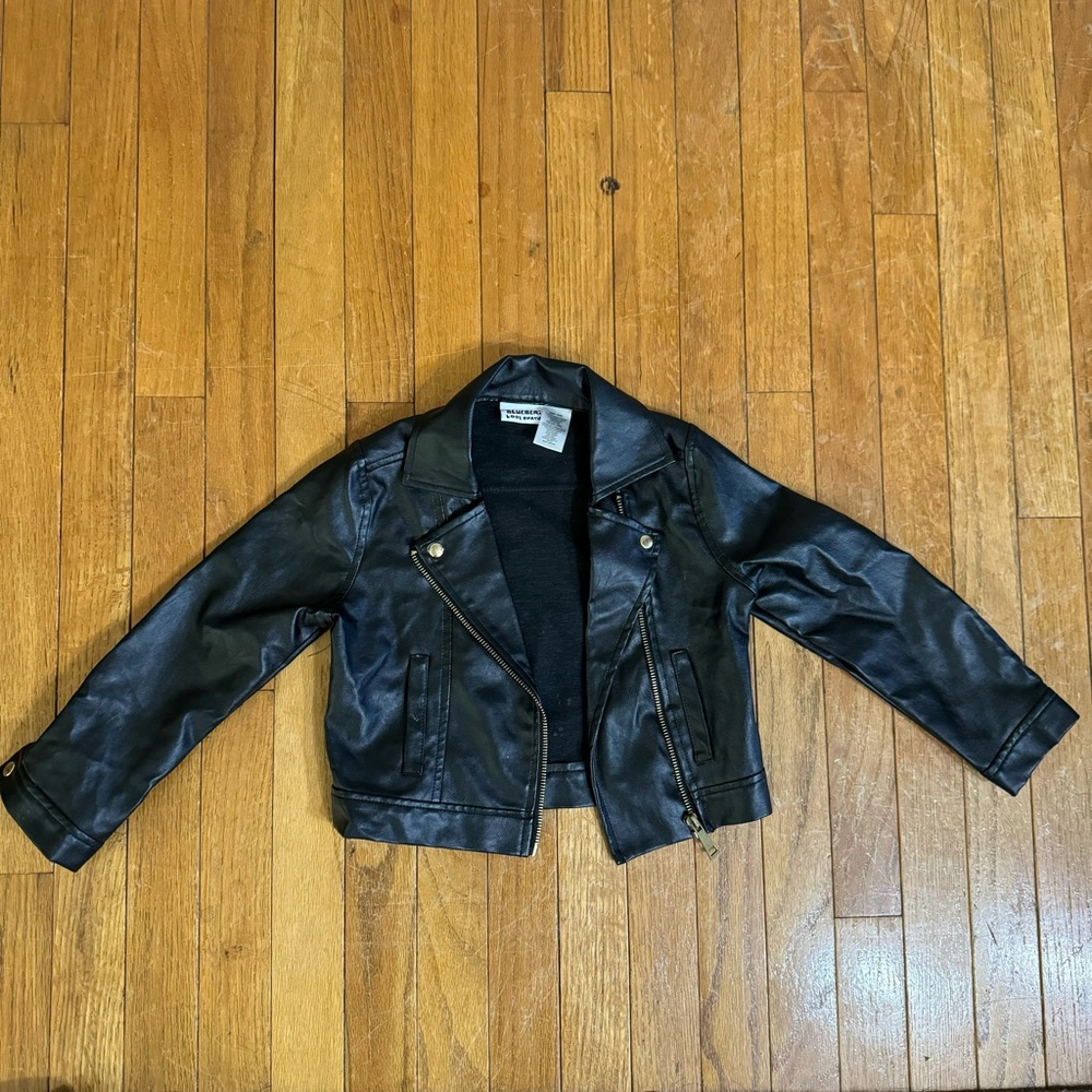 Pleather Jacket Halloween Fall‎ Autumn pleather long sleeve black jacket 6-6x